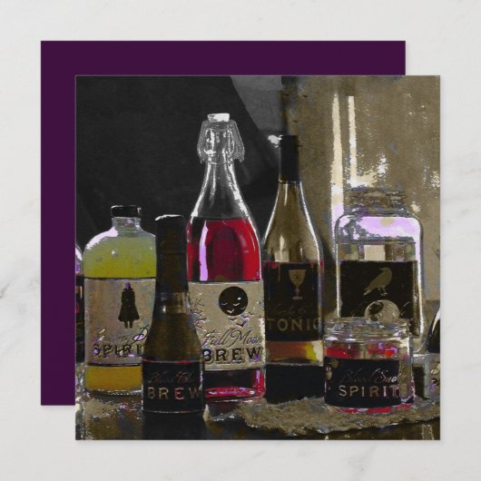Halloween Brew ~ Invitations (Devant / Derrière)