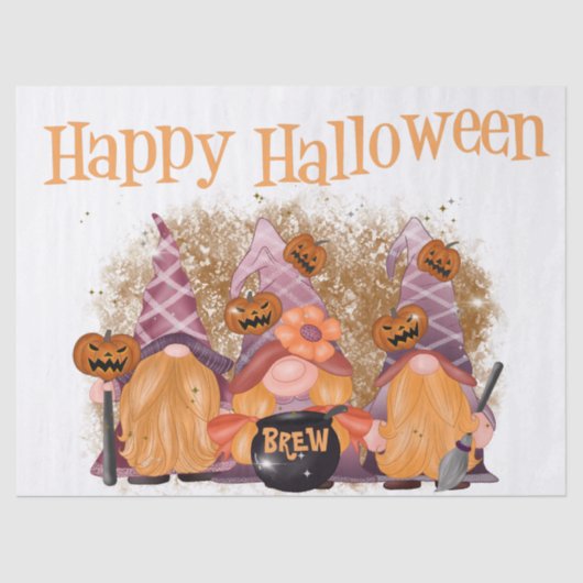Halloween Brew Waterverf Gnomes Tissuepapier (Voorkant)