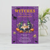 Halloween Brew Witches Tea Uitnodiging (Staand voorkant)