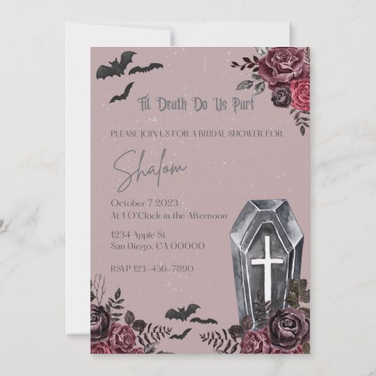 Halloween Bridal Shower Invitation Kaart (Voorkant)