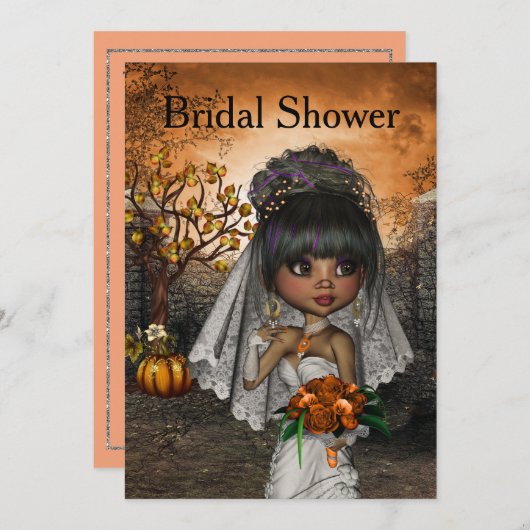 Halloween Bridal Shower Invitation Kaart (Voorkant / Achterkant)