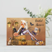 Halloween Bridal Shower Invitation Kaart (Staand voorkant)
