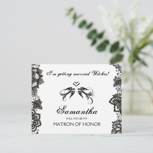 Halloween Bridesmaid Proposition Invitation ~ GOTH (Debout devant)