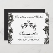 Halloween Bridesmaid Proposition Invitation ~ GOTH (Devant / Derrière)