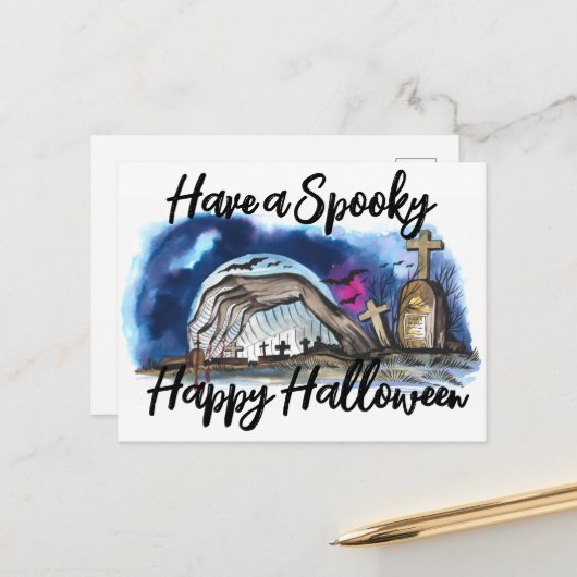 Halloween Briefkaart (Voorkant / Achterkant in situ)
