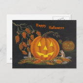 Halloween, briefkaart, chipmunk, Jack-o-Lantern Briefkaart (Voorkant / Achterkant)