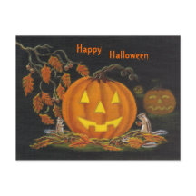 Halloween, briefkaart, chipmunk, Jack-o-Lantern