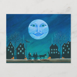 Halloween.briefkaart,heks,zwart,cat.horse Briefkaart