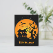 Halloween-Briefkaart in Haunted House Briefkaart (Staand voorkant)