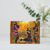 Halloween Briefkaart met heksen (Staand voorkant)