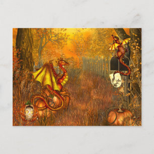 Halloween-Briefkaart met Scary Dragons Briefkaart