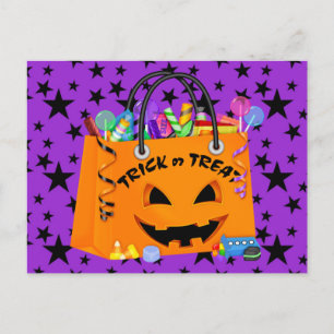 Halloween Briefkaart Trick or treat uitnodiging