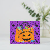 Halloween Briefkaart Trick or treat uitnodiging (Staand voorkant)
