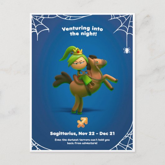 Halloween Briefkaart voor Sagittarius (Voorkant)