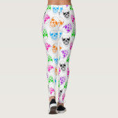 Halloween brillant Colorful Skull Leggings (Dos)