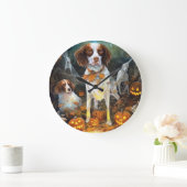 Halloween Brittany Spaniel met pompoenen eng Grote Klok (Huis)