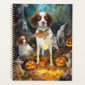 Halloween Brittany Spaniel met pompoenen eng Planner (Voorkant)