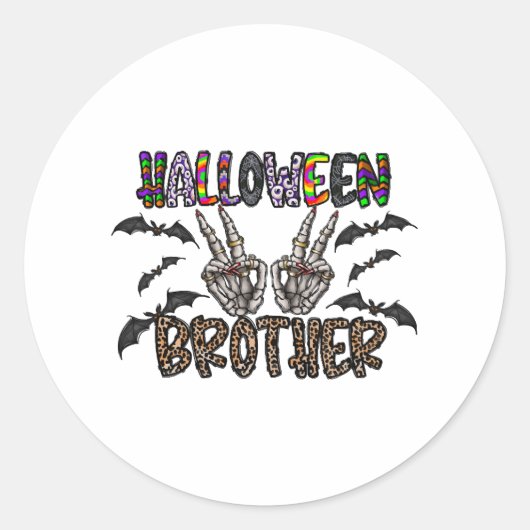 Halloween Brother Ronde Sticker (Voorkant)