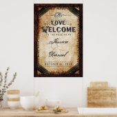 Halloween Brown Gothic 24x36 Welkom bij bruiloft Poster (Keuken)