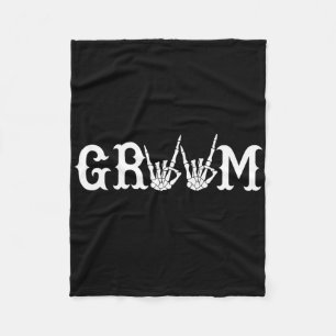 Halloween Bruid Bruidegom Skelet Tot de Dood Fleece Deken