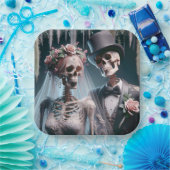 Halloween Bruid En Bruidegom Papieren Bordje (Feest)