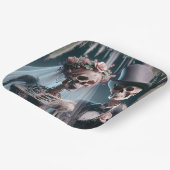 Halloween Bruid En Bruidegom Papieren Bordje (Gebogen)