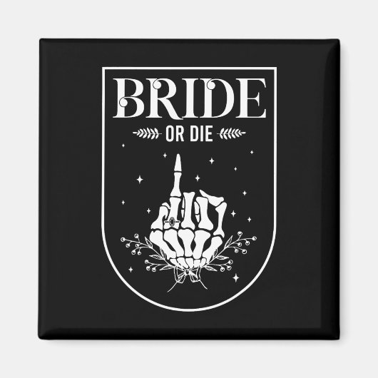 Halloween Bruid Of Sterf Gothic Bachelorette Feest Magneet (Voorkant)