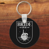 Halloween Bruid Of Sterf Gothic Bachelorette Feest Sleutelhanger (Voorkant)