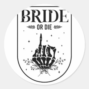 Halloween Bruid Of Sterf Gotische Bachelorette-fee Ronde Sticker