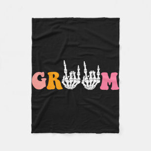 Halloween bruidegom bruid skelet hand bruiloft bac fleece deken