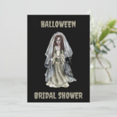 Halloween bruids douche uitnodiging Spooky bruid (Staand voorkant)