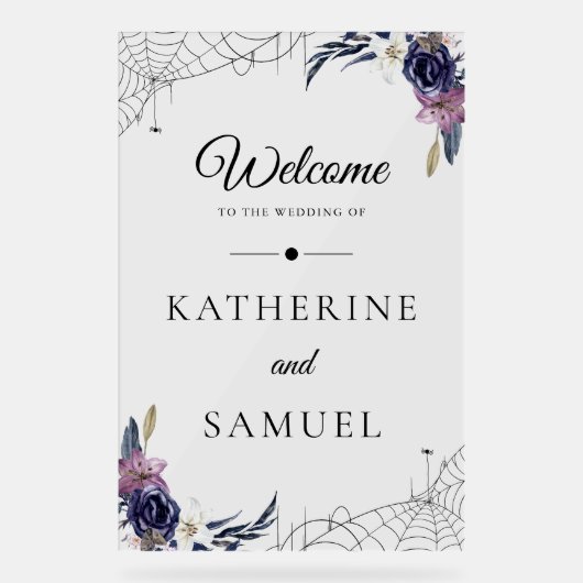 Halloween Bruiloft Acryl Welkom Bord (Voorkant)