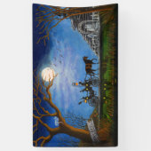 Halloween bruiloft banner, heks en tovenaar spandoek (Verticaal)