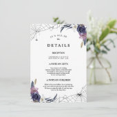 Halloween bruiloft details informatiekaartje (Staand voorkant)