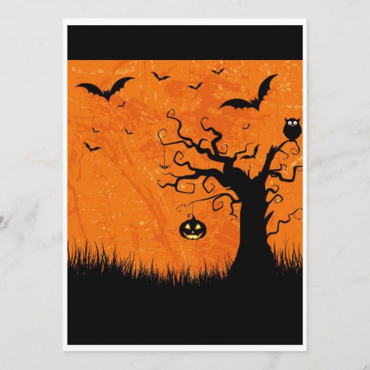 Halloween Bruiloft Enge Boom Tafel Zittingkaart (Achterkant)
