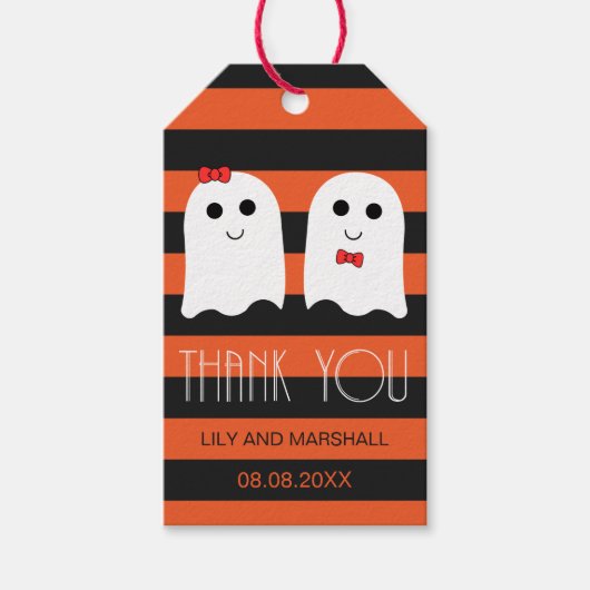 Halloween bruiloft giveaway Dank u Label Cadeaulabel (Voorkant)