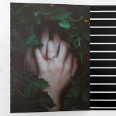 Halloween bruiloft Gothic Stripes Schedel Drieluik Uitnodiging (Binnenzijde eerst)