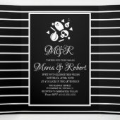 Halloween bruiloft Gothic Stripes Schedel Drieluik Uitnodiging (Binnenkant midden)