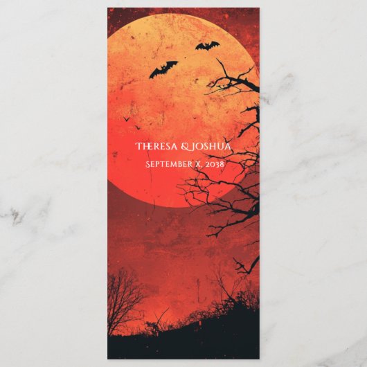 Halloween bruiloft Jubileum verjaardagsfeest Menu (Achterkant)