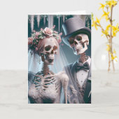 Halloween bruiloft paar kaart (Gele Bloem)