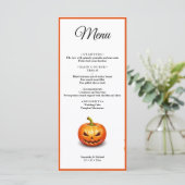 Halloween bruiloft pompoen bruiloft menu (Staand voorkant)