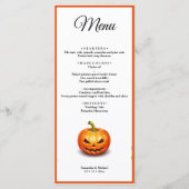 Halloween bruiloft pompoen bruiloft menu (Voorkant)