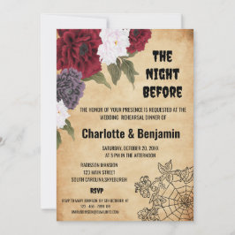 Halloween bruiloft repetitie diner Kaart