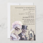 Halloween Bruiloft Skelet Paar Kaart (Voorkant)