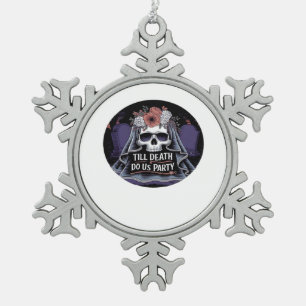 Halloween bruiloft Spooky bruiloft Halloween Party Tin Sneeuwvlok Ornament