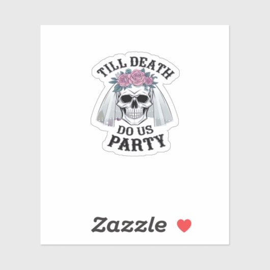 Halloween Bruiloft Spooky - Tot de Dood Ons Scheid Sticker (Vel)
