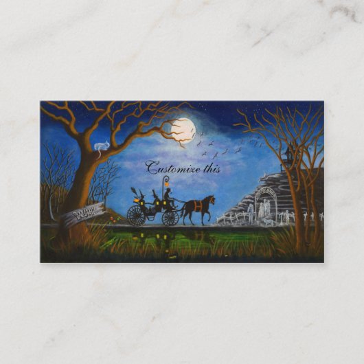 Halloween bruiloft visitekaartje (Voorkant)