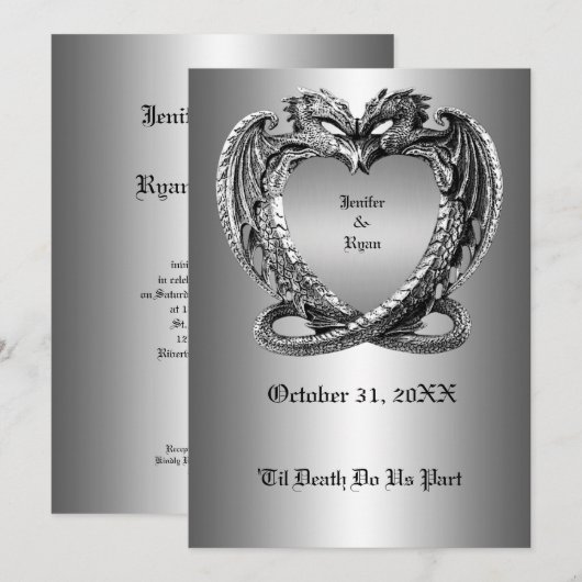 Halloween bruiloftsinvitaties kaart (Voorkant / Achterkant)