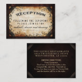 Halloween Bruin Gothic Matching bruiloft receptie Informatiekaartje (Voorkant / Achterkant)