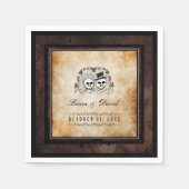 Halloween Bruin Gotische Skeletten Matching Weddin Servetten (Voorkant)